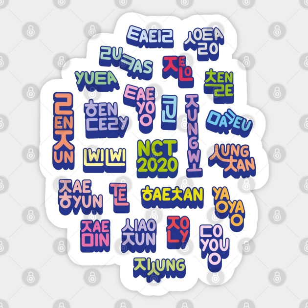 NCT's cute names (OT23) Sticker by Duckieshop